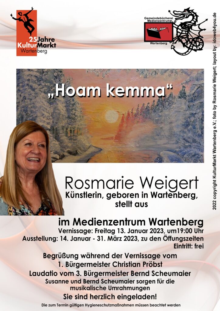 Rosmarie Weigert, Künstlerin, geboren in Wartenberg, stellt aus