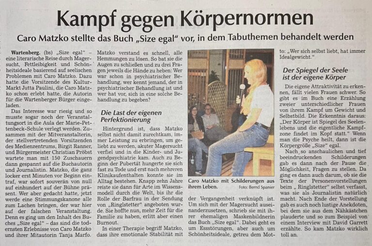 KulturMarkt Wartenberg e.V. Caro Matzko Pressestimmen