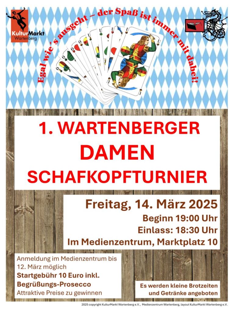 KulturMarkt Wartenberg e.V. 1. Wartenberger Damenschafkopfturnier 2025