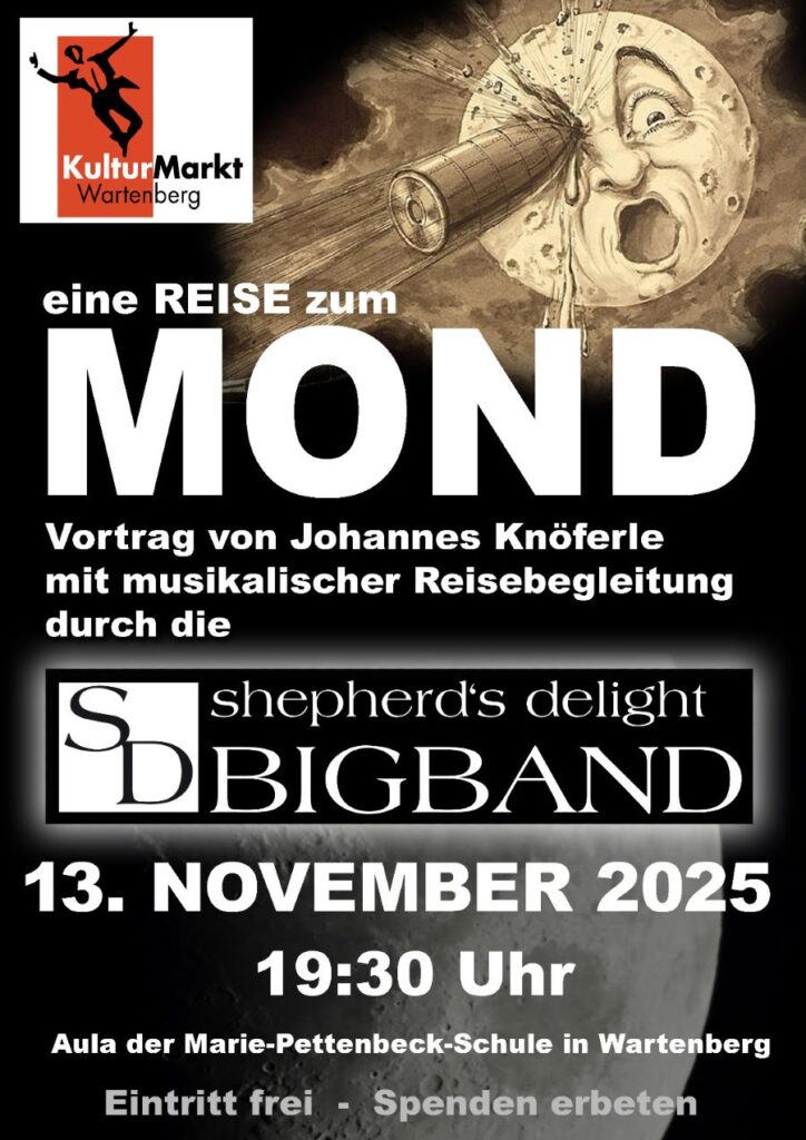 KulturMarkt Wartenberg e.V. Vortrag Johannes Knöfele eine Reise zum Mond