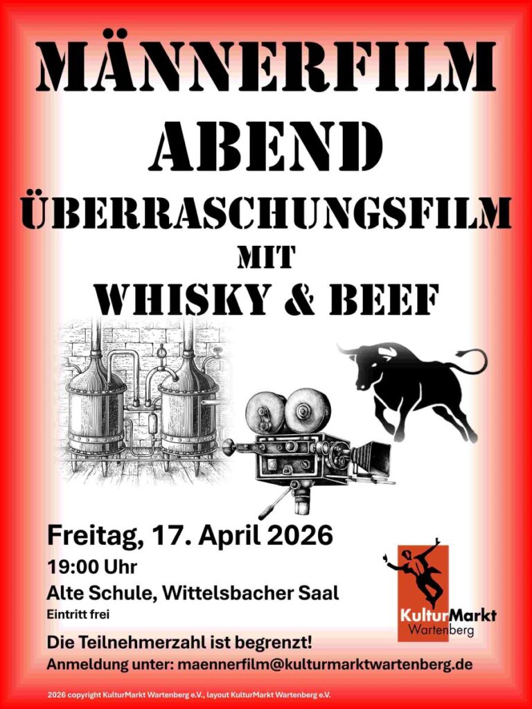 KulturMarkt Wartenberg e.v. Männerfilmabend April 2026