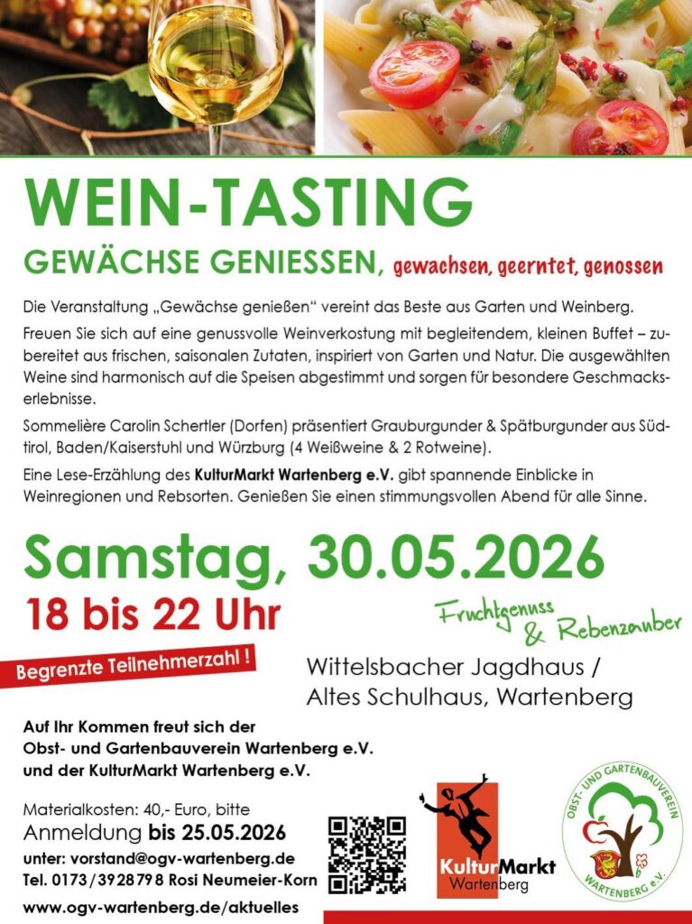 KulturMarkt Wartenberg e.V. 2026 Weinverkostung mit OGV