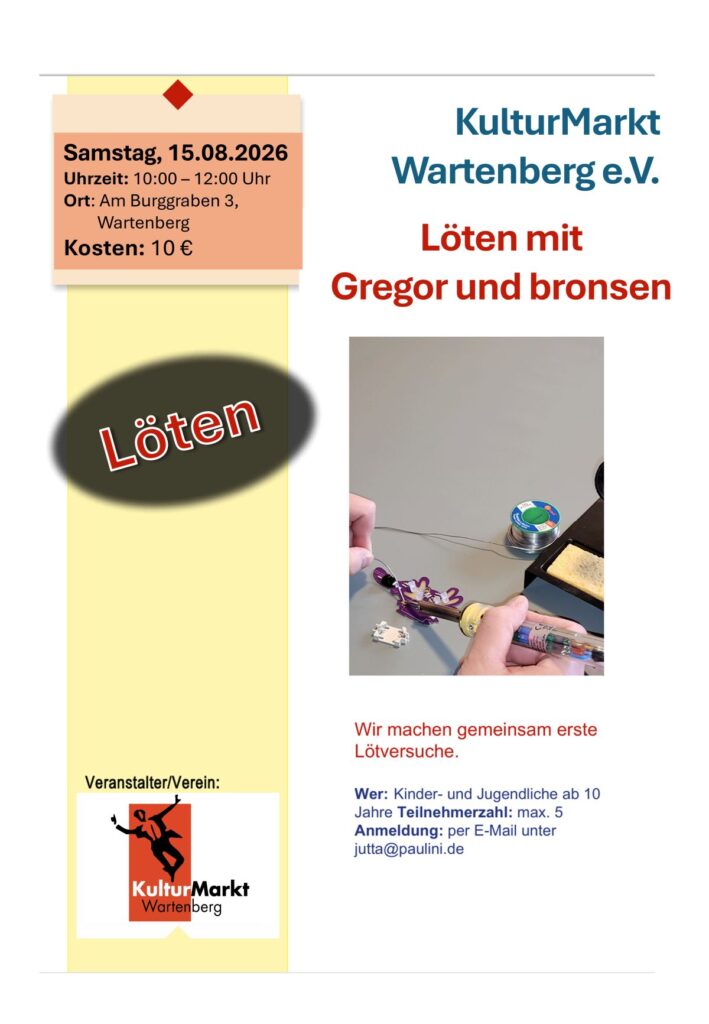 Ferienprogramm Löten KulturMarkt