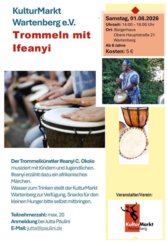 Ferienprogramm Trommeln KulturMarkt